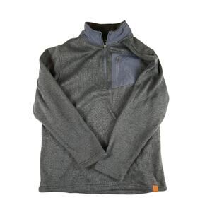 Old River Men’s Gray Sherpa Lined 1/4 Zip Pullover Fleece L Large R2/6